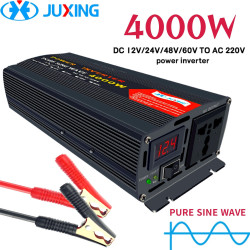4000W Pure Sine Wave Power Inverter 12V/24V/48V/60V DC to 220V AC Converter