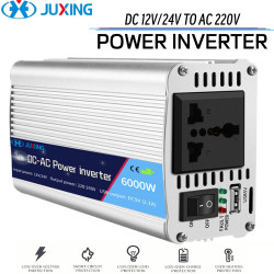 6000W Car Power Inverter DC 12V to AC 110V/220V Converter, Suitable for Vehicles, Homes, Outdoor