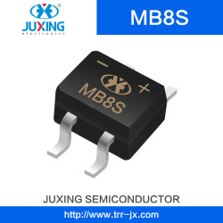 Juxing MB8s Vrrm800V Vrms560V Ifsm30A Vf1a Surface Mount Bridge Rectifier Diodes with MB-S Case