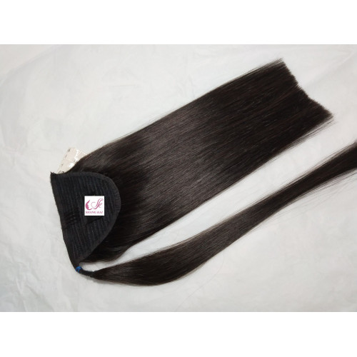 100% Pure Remy Human Hair Lady′s Ponytail Hair Extension Wrap Ponytail Hair