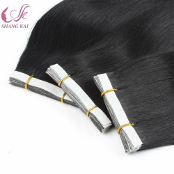 Black Silky Straight Silicone Free Tape in Hair Extensions