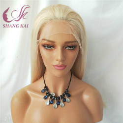 Brazilian Good Quality Silky Straight Full Lace Wig Swiss Long Blonde Human Hair Wig