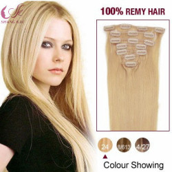 Brazilian Remy Hair Extension Clip 100% Human Hair
