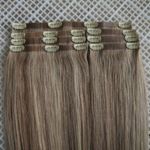 Brazilian Straight Hair Seamless Clip in Human Hair Extensions