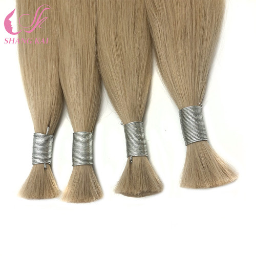 Double Drawn Blonde Afro Kinky Bulk Hair Extension Human Hair