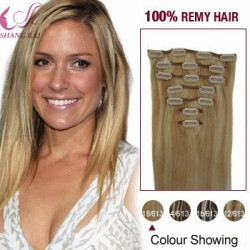 Double Drawn Hair Extensions 8-26inch Russian Human Hair Clip in Human Hair Extensions
