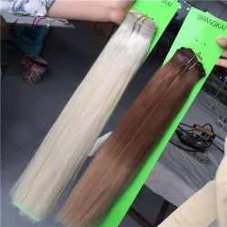 Factory Wholesale Hotselling in Fashion 100% Human Virgin PU Hair Extension