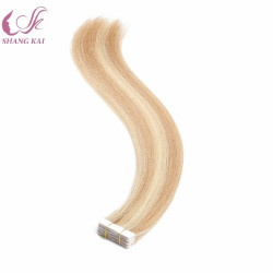 Good Quality European Remy Human Hair Ombre Color Thick Ends Tape Hair Extensions