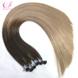 Good Quality Ombre Color Remy Cuticle Aligned Hair Flat Tip Hair Extension