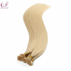 Hot Sale Pre-Bonded Flat Tip Hair Extension Wholesale 100% Brazilian Remy Human Hair Raw Virgin Blond Color 613
