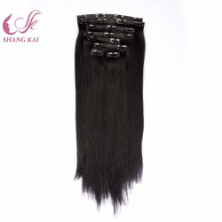 Hot Sale Straight Seamless Clip in Remy Hair Extension in Indian Human Hair