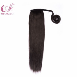 Human Hair Ponytail Extensions Wrap Around Clip in Ponytail Hair 100g