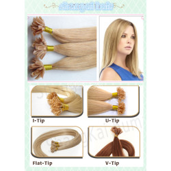 Remy Keratin Nail Tip Hair Extension Natural Human Hair