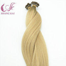 Russian Human Keratin Bond Pre Bonded Hair Cuticle Hair Flat Tip Double Drawn Ombre Color