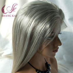 Top Quality 200% Density Virgin Remy Human Hair Silk Straight Full Lace Wigs Natural Hairline