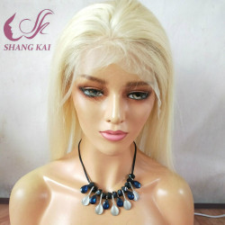 Wholesale Human Peruvian Hair Transparent Lace Blonde Color613 Lace Front Frontal Wigs Full Lace Wigs